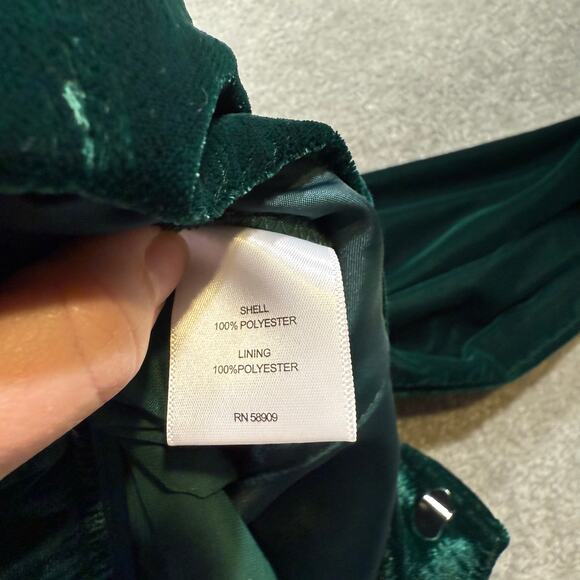 Gibson Latimer NWT Velvet Trousers Emerald Green High Rise Wide Leg 16 Holidays - Picture 9 of 16